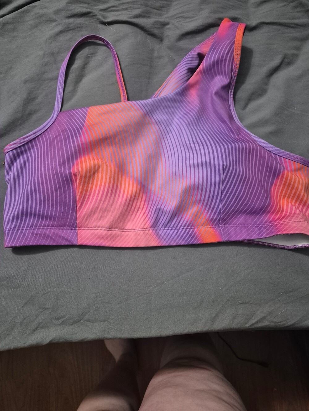 Athletic Works Purple & Pink One-Shoulder Sports Bra